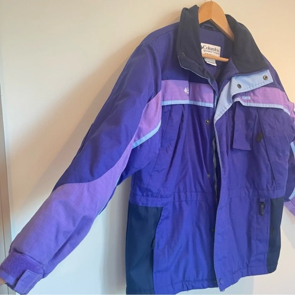 Columbia VTG 80s Ski Jacket Dopamine Dressing Purple & Blue, Women's Size XL - Picture 4 of 16